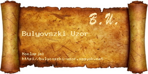 Bulyovszki Uzor névjegykártya